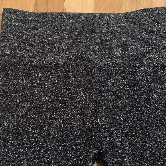 One 5 one Metallic Glitter High Waisted Leggings Black and Silvery Women’s S/M - Picture 5 of 11